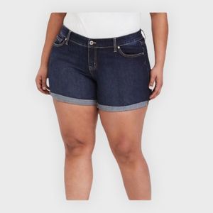 Torrid Rolled Hem Dark Wash Shorts